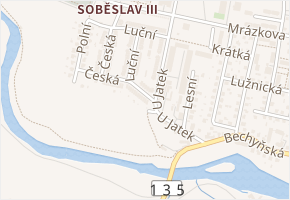 Luční v obci Soběslav - mapa ulice