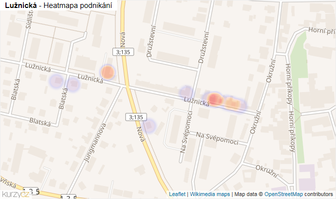Mapa Lužnická - Firmy v ulici.