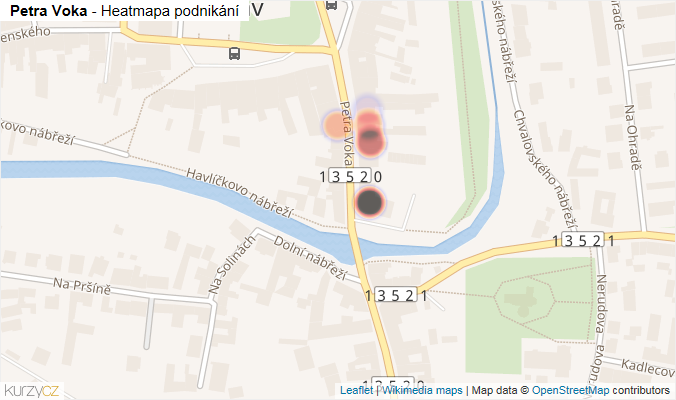 Mapa Petra Voka - Firmy v ulici.