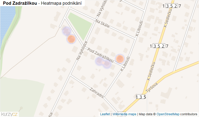 Mapa Pod Zadražilkou - Firmy v ulici.