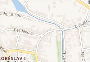 Protifašistických bojovníků v obci Soběslav - mapa ulice