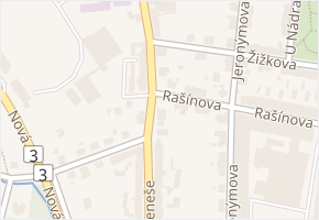 Rašínova v obci Soběslav - mapa ulice