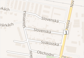 Slovenská v obci Soběslav - mapa ulice