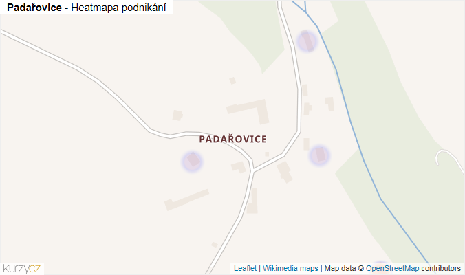 Mapa Padařovice - Firmy v části obce.