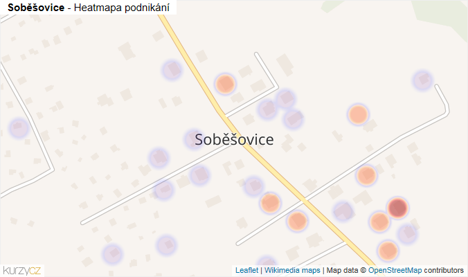 Mapa Soběšovice - Firmy v části obce.