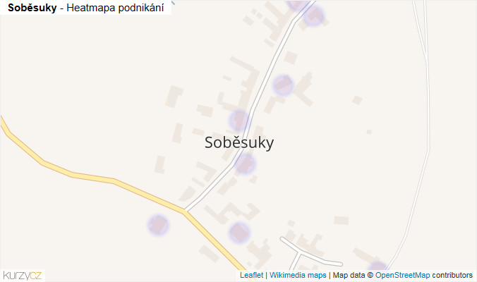 Mapa Soběsuky - Firmy v části obce.