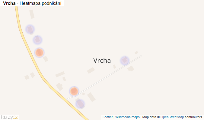 Mapa Vrcha - Firmy v části obce.