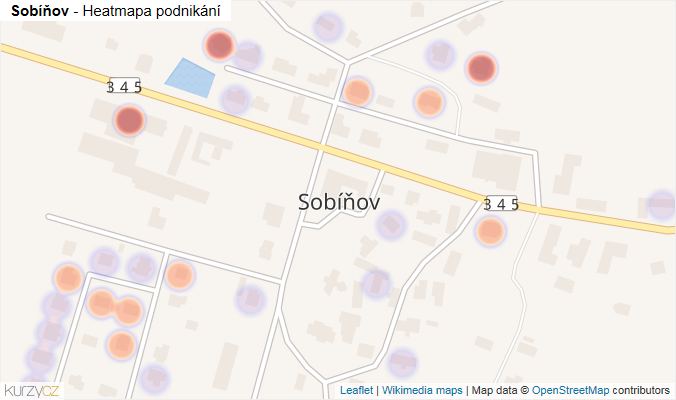 Mapa Sobíňov - Firmy v části obce.