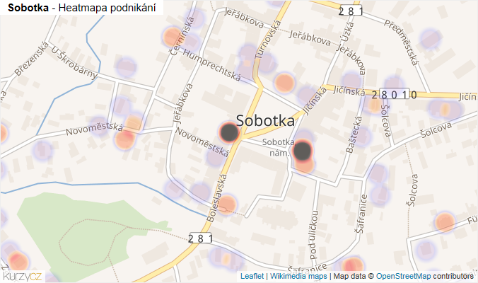Mapa Sobotka - Firmy v části obce.