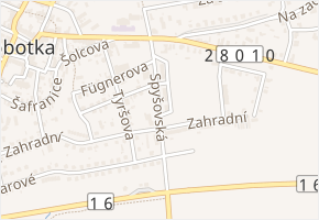 Spyšovská v obci Sobotka - mapa ulice