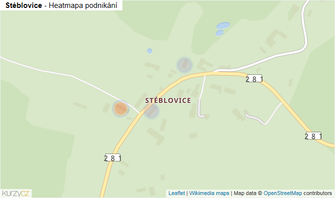 Mapa Stéblovice - Firmy v části obce.