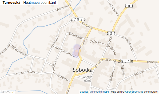 Mapa Turnovská - Firmy v ulici.
