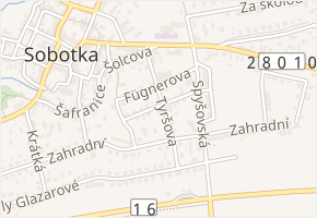 Tyršova v obci Sobotka - mapa ulice