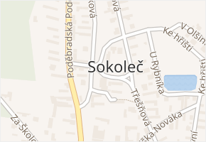Sokoleč v obci Sokoleč - mapa části obce