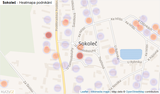 Mapa Sokoleč - Firmy v části obce.