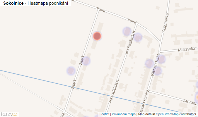 Mapa Sokolnice - Firmy v obci.