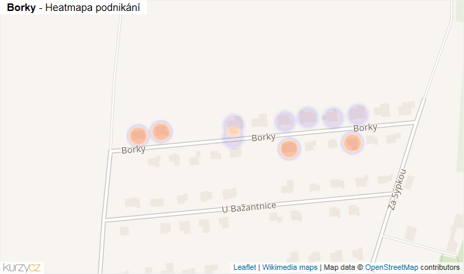 Mapa Borky - Firmy v ulici.