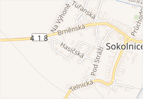 Hasičská v obci Sokolnice - mapa ulice