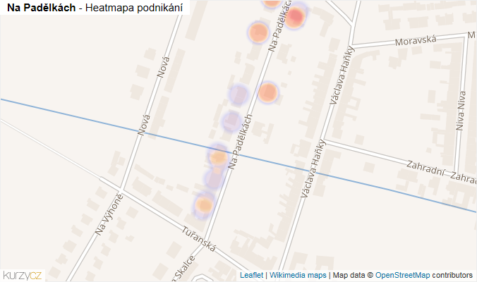 Mapa Na Padělkách - Firmy v ulici.