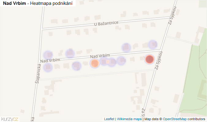 Mapa Nad Vrbím - Firmy v ulici.
