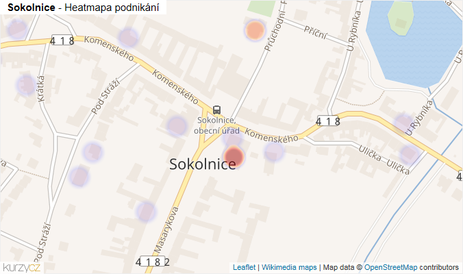 Mapa Sokolnice - Firmy v části obce.