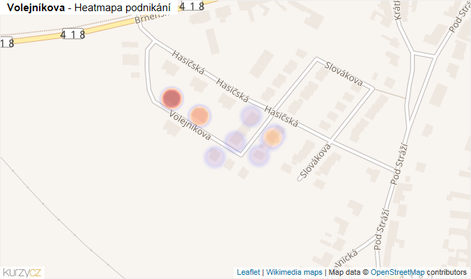 Mapa Volejníkova - Firmy v ulici.