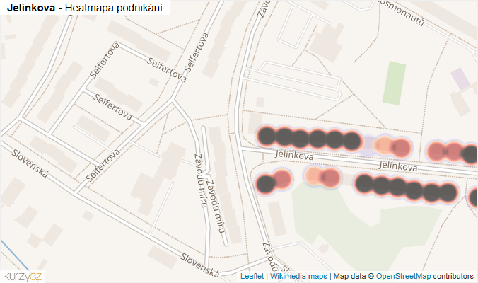 Mapa Jelínkova - Firmy v ulici.
