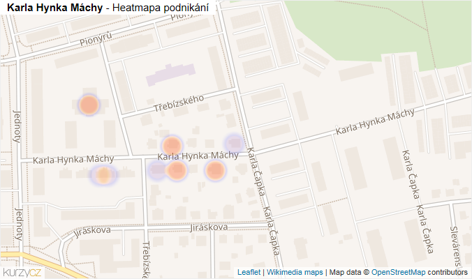 Mapa Karla Hynka Máchy - Firmy v ulici.