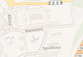 Mánesova v obci Sokolov - mapa ulice