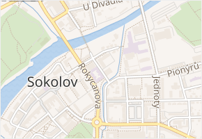 Maxima Gorkého v obci Sokolov - mapa ulice