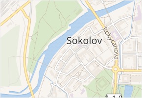 Pražská v obci Sokolov - mapa ulice