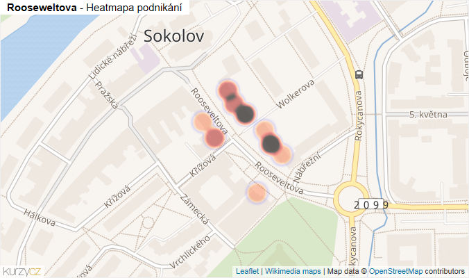 Mapa Rooseweltova - Firmy v ulici.