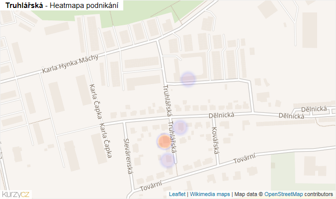 Mapa Truhlářská - Firmy v ulici.