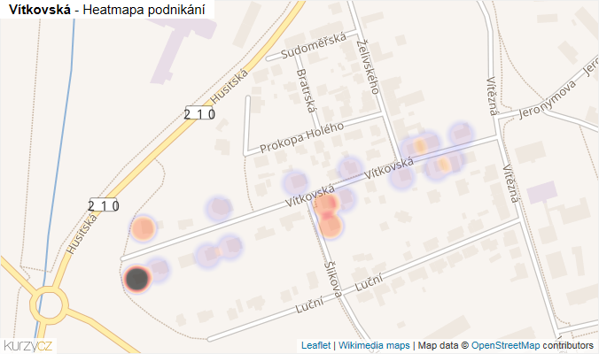 Mapa Vítkovská - Firmy v ulici.