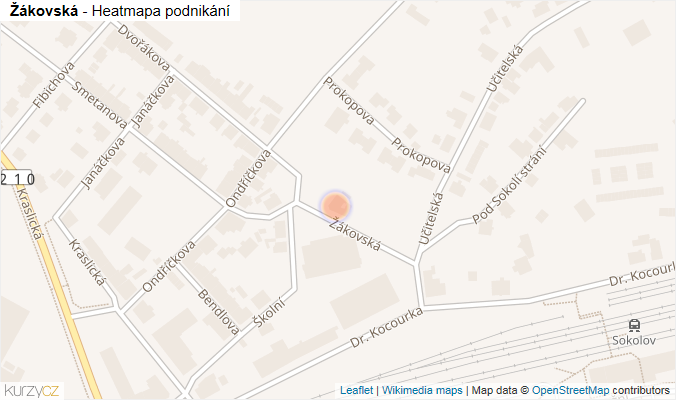 Mapa Žákovská - Firmy v ulici.