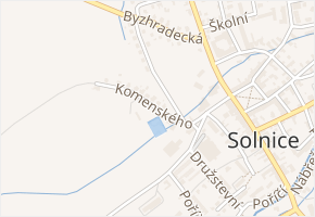 Komenského v obci Solnice - mapa ulice