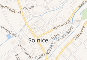 Pod poštou v obci Solnice - mapa ulice