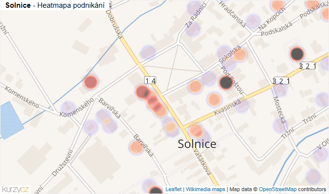 Mapa Solnice - Firmy v části obce.