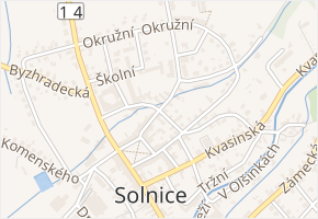 Za Radnicí v obci Solnice - mapa ulice