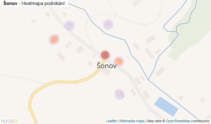 Mapa Šonov - Firmy v části obce.