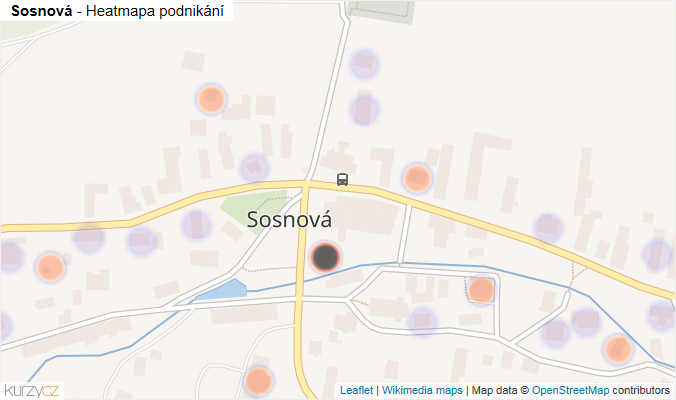 Mapa Sosnová - Firmy v části obce.