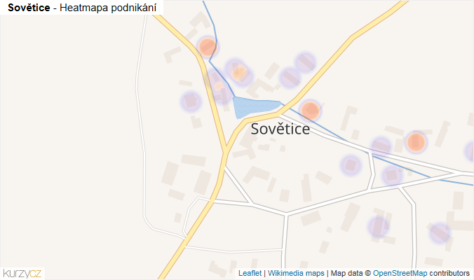 Mapa Sovětice - Firmy v části obce.