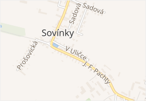 V Uličce v obci Sovínky - mapa ulice