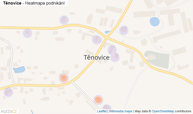 Mapa Těnovice - Firmy v části obce.