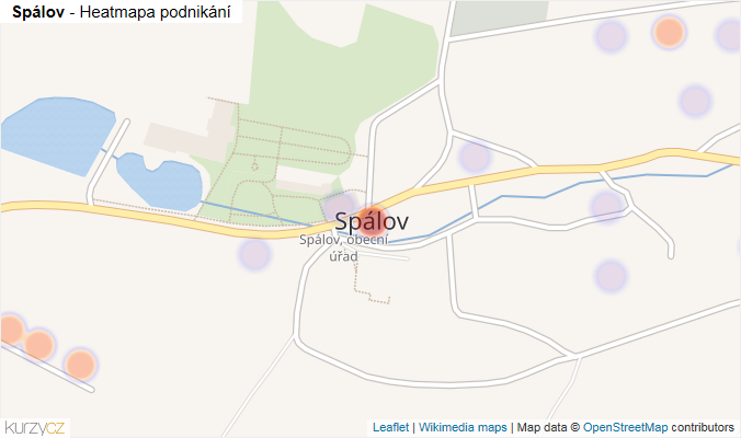 Mapa Spálov - Firmy v části obce.