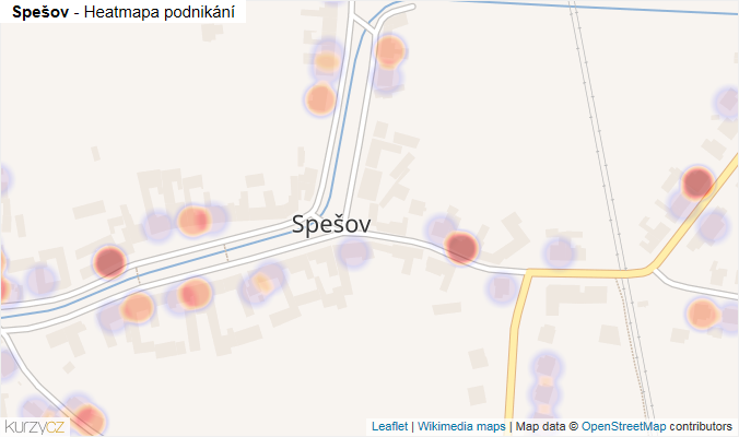 Mapa Spešov - Firmy v části obce.