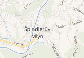 Krkonošská v obci Špindlerův Mlýn - mapa ulice