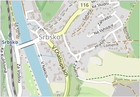 K Závěrce v obci Srbsko - mapa ulice