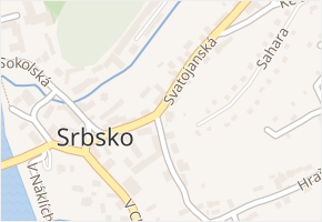 Srbsko v obci Srbsko - mapa části obce