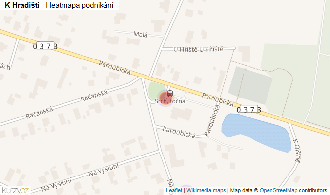 Mapa K Hradišti - Firmy v ulici.